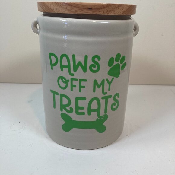 Dog/Cat Treats Ceramic Container W/Airtight Lid NEW - Picture 1 of 5